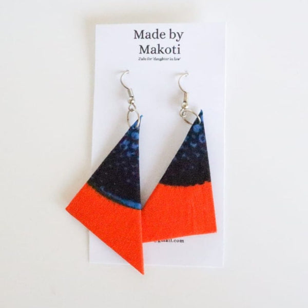 Jislaaik Online Shop South Africa Made by Makoti - Handmade Hanging Earrings - Red Blue