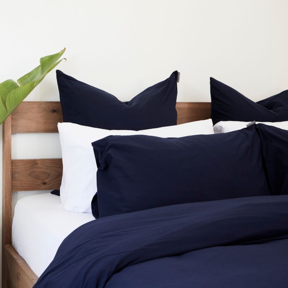 Navy 100% Cotton Duvet Cover Set