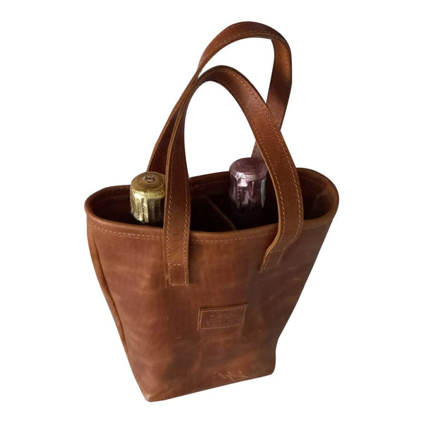 Moonshine Wine Carrier Leather Bag