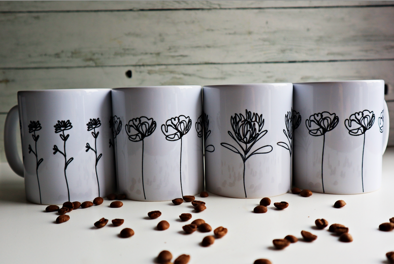 Jislaain Flowers Coffee Mug Set of 4