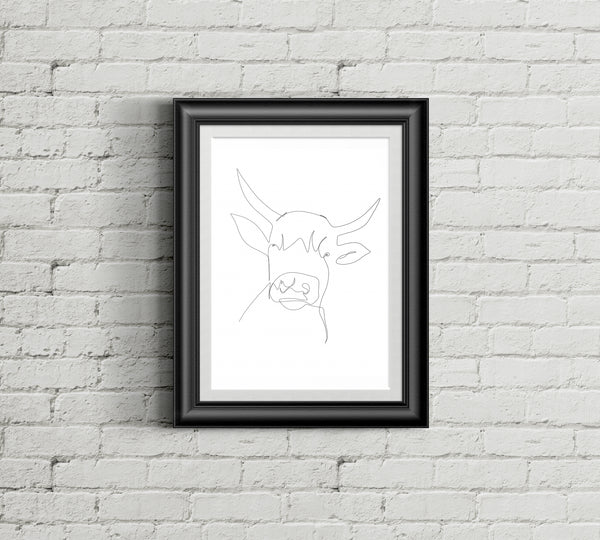 Cow One Line - Print A3