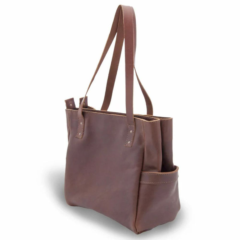 The Penelope will become your everyday handbag. Made from beautiful premium full grain leather and antique brass YKK zippers and hardware.  