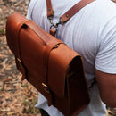 This classic design is simply one of our favorites. Hand crafted in our leather and canvas workshop with 3.5mm thick vegetable tanned leather and antique brass hardware.