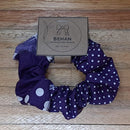 Handmade with care, our scrunchies offer a secure hold without pulling or tangling. Each measures around 20mm high and 100mm wide, with slight variations due to our unique, no-waste fabrics.
Soft elastic inside ensures comfort whether worn in your hair or on your wrist. Sustainable, stylish, and one of a kind—just like you