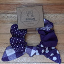 Handmade with care, this medium scrunchie features a soft elastic core and a short tie-on for a subtle, stylish finish. Measuring around 20mm high and 100mm wide, it offers a secure hold without tugging or tangling.
Made from new as well as repurposed fabrics, each one is unique in texture and appearance—true to our no-waste values. Perfect for daily wear in your hair or on your wrist.