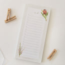 Beautiful minimalist to do list featuring watercolour Fynbos Art.
Perfect for keeping every day organized.  Use the circles to tick off your tasks or number them according to importance.  Choose from an option with magnets on the back or an option without magnets on the back of the list.