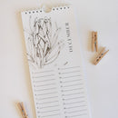This birthday calendar features modern and minimal Fynbos Sketches from the Fynbos Illustration Range. 