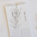 This birthday calendar features modern and minimal Fynbos Sketches from the Fynbos Illustration Range. 