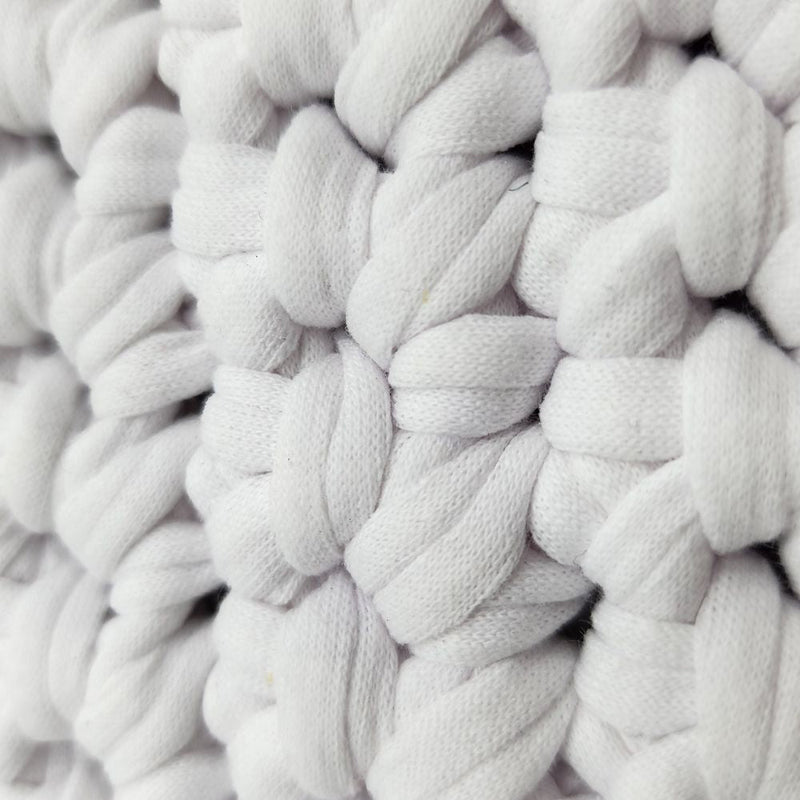 White T-Shirt Yarn Crochet Bath Mat / Rug