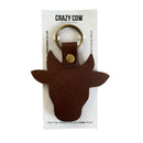 Cow Head Leather Keychain