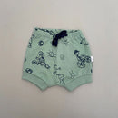 The Perfect Shorts for Spring Summer with string detail.

Made in 100% Cotton brushed Fleece Fabric 

Colour Sage with Bicycle print