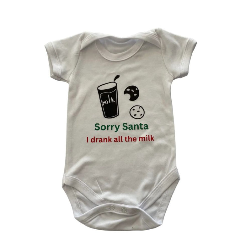 Short Sleeve onesie with envelope neckline
Snaps at crotch to assist with easy diaper changes.
100% Cotton Interlock cuddly and soft for babies Skin

Christmas Print

Available in NB - 18-24M