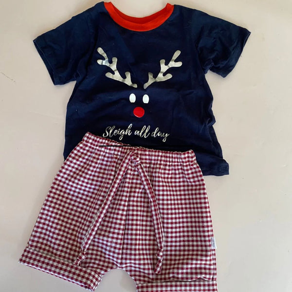 Two-piece Christmas Pajama Set for Baby, Toddler/Littles and Teen's.

Available in Mum sizes too!! Don’t miss the fun!

All of our items are proudly made in South Africa with the best quality fabrics.

White print on Navy