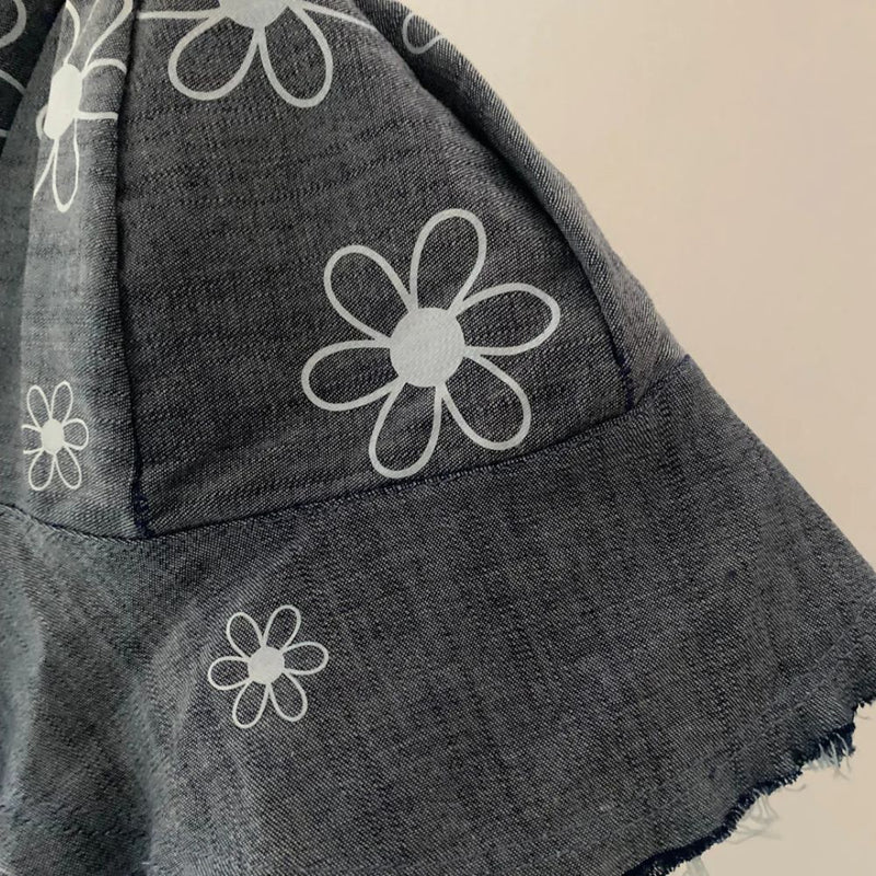 Sunhat for Littles - giving all Summer Cute Vibes

Perfect hat for outdoor season and adventures. 
Fringe detail 

Colour - Denim with White Printed Flowers