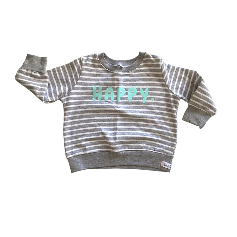 Our Stripe Sweater
Round crew Neck, Rib Cuff and Waistband.
Relaxed oversized
Stripe with print
100% Cotton Brushed Fleece