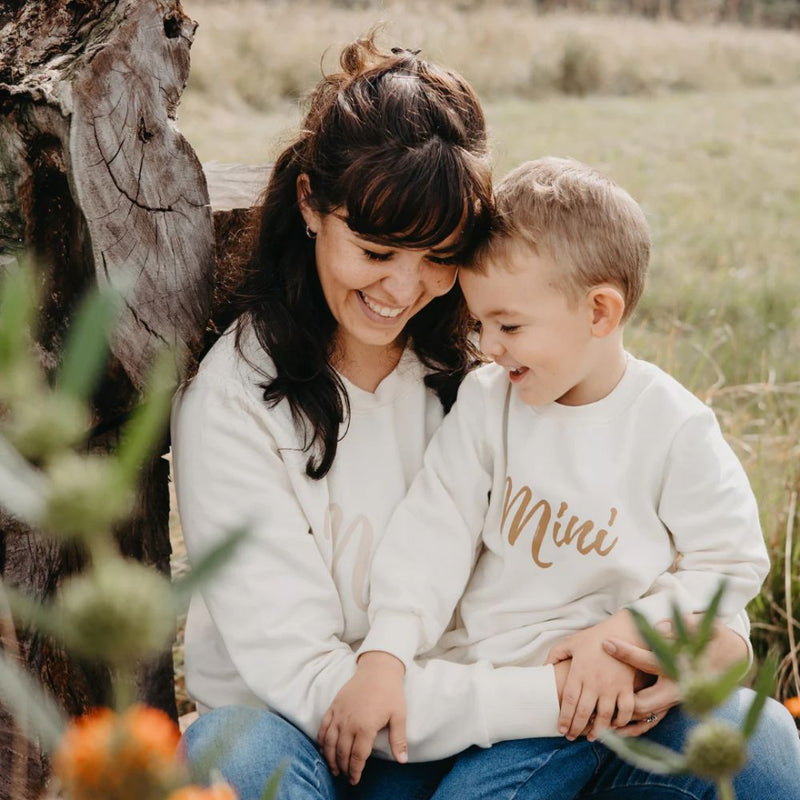 Introducing Ella & Jo's Sweater Crew neck matching with mommy - the perfect addition to every young "Mama's" winter wardrobe! Handmade with love and attention to detail, this cozy and comfortable sweater is not just a piece of clothing, but an essential item that moms and their little ones can bond over.