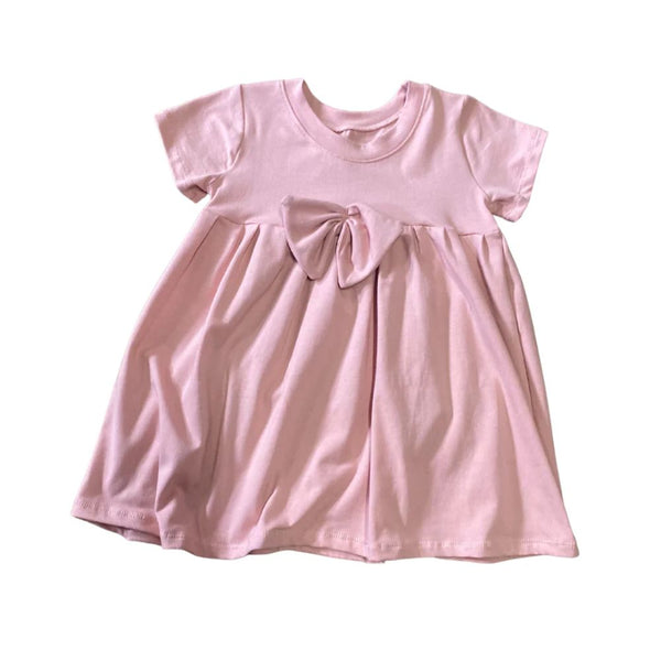 This Pretty in Peach short Sleeve Dress is a must for Summer!
A comfy, relaxed fit with a twirl-worthy silhouette.

Made in Beautiful Cotton Lycra with added cute Bow detail.

 