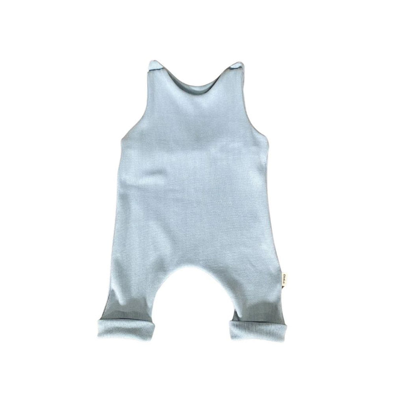 Stylish and comfortable romper with press studs on shoulders.
Cotton ribbing

Pale Blue