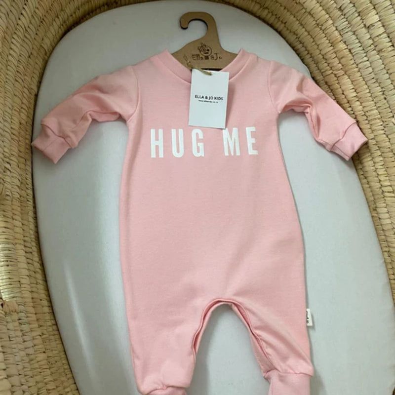 HUG ME Romper designed for comfort and all the cuteness!

Press studs - Crotch area for easy opening and closing. 

Stone Cotton Interlock 100% Cotton Fabric 

Print - HUG ME

