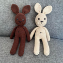 Crochet Bunny available in Natural Oats or Shade Chocolate Brown.

Made from 100% Cotton Natural Yarn.

Black Safety Eyes and Micro Ball Cotton Stuffing.