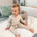 Stay Comfortable in our new Check Stone set. These pants are not only for lounging around, but they are also perfect for outdoor activities on those cooler days. Elastic waist.

Stone Check Print