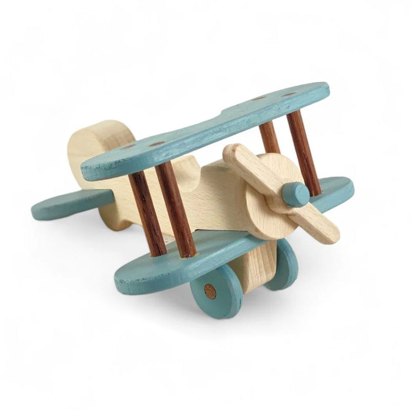 Crafted with love from top-notch hardwood beechwood, this little marvel is just the right size for little hands and big imaginations. With a spinning propeller! It’s not just for show; it’s the key to countless giggles and sky-high escapades.