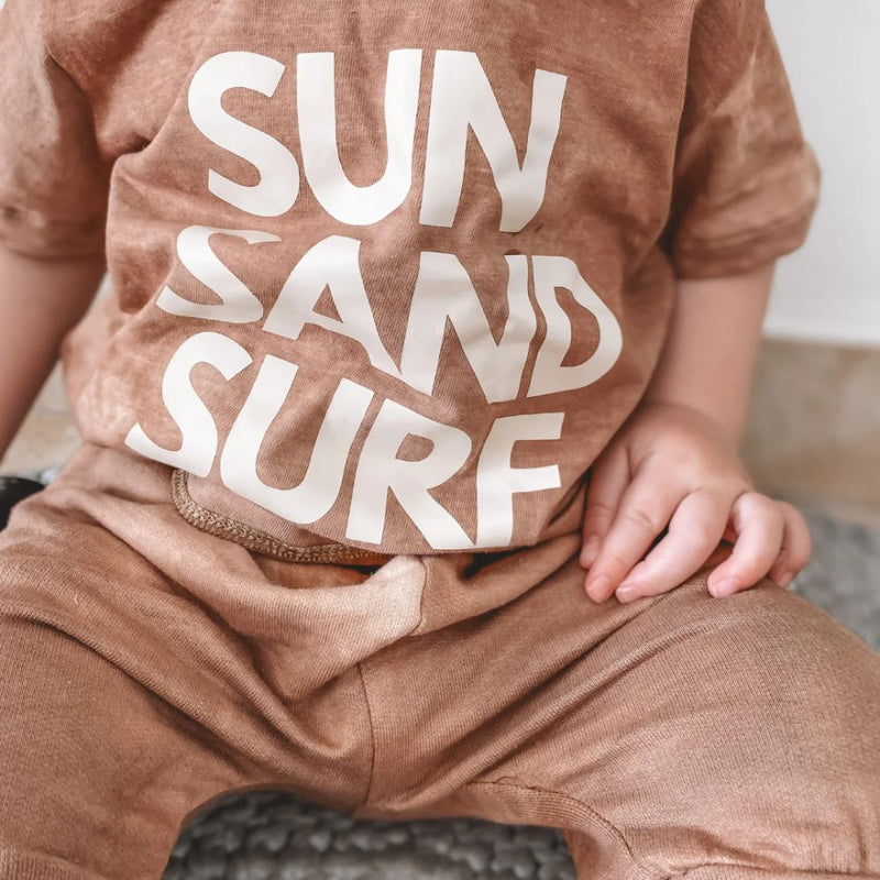 Cool, light and perfect for spring, summer and play time!

Made in 100% Cotton fabric.

Single jersey T-shirt | Unbrushed Fleece Shorts with elastic waist