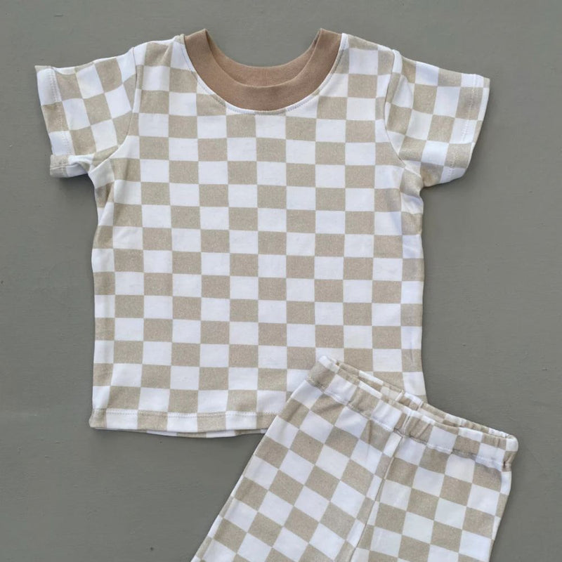 Cotton Check Unisex set includes Bicycle shorts and round neck T-shirt
Colour - Stone and White or Black and White


Cotton Lycra