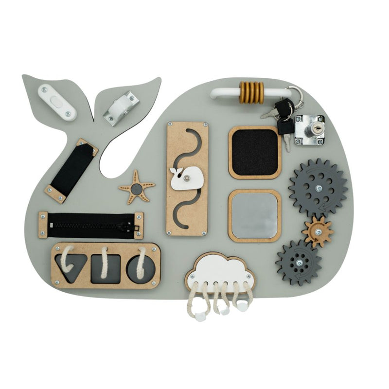 This handcrafted, portable activity board encourages independent, screen-free play while developing fine motor skills, focus, and creativity. 