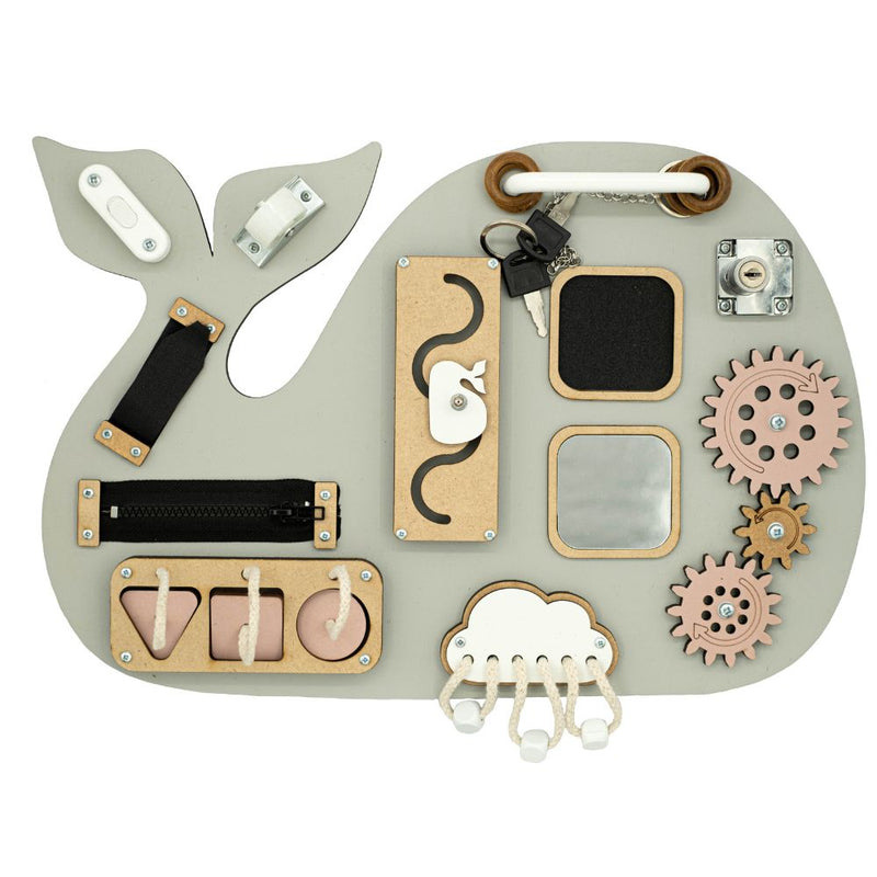 This handcrafted, portable activity board encourages independent, screen-free play while developing fine motor skills, focus, and creativity. 