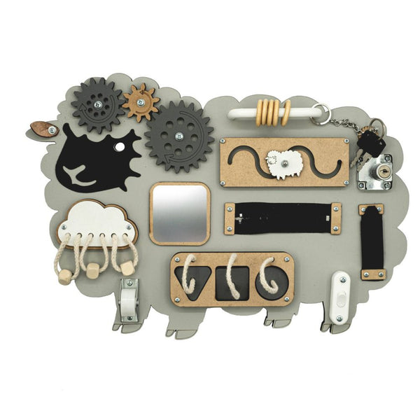 This handcrafted, portable activity board encourages independent, screen-free play while developing fine motor skills, focus, and creativity. 