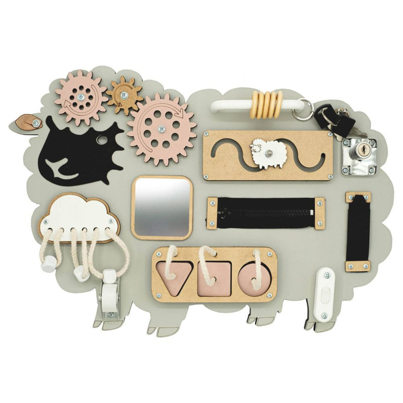 This handcrafted, portable activity board encourages independent, screen-free play while developing fine motor skills, focus, and creativity. 