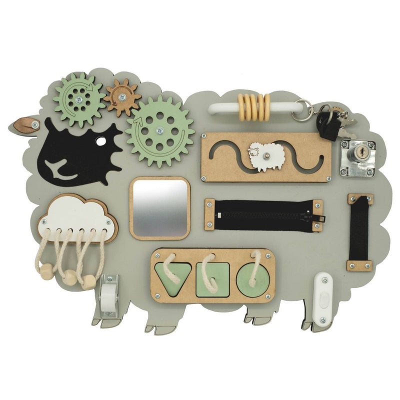 This handcrafted, portable activity board encourages independent, screen-free play while developing fine motor skills, focus, and creativity. 