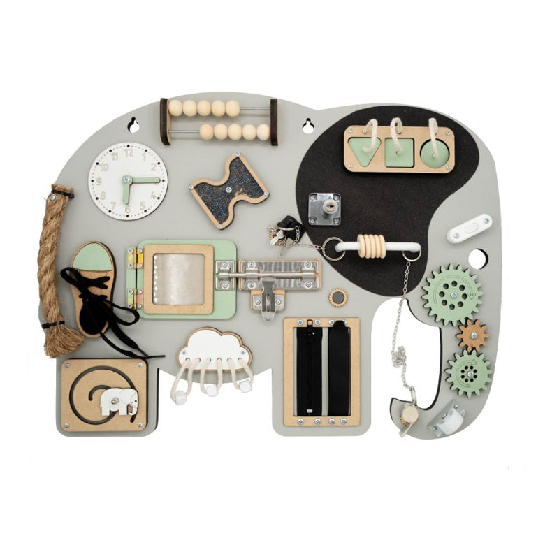 Our wall-mounted activity boards turn any space into a playful
learning corner. Perfect for curious little hands, these boards
feature interactive elements that develop coordination, focus, and
creativity - all beautifully handcrafted with durable materials.