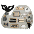 This handcrafted, portable activity board encourages independent, screen-free play while developing fine motor skills, focus, and creativity. 