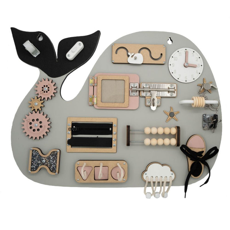 This handcrafted, portable activity board encourages independent, screen-free play while developing fine motor skills, focus, and creativity. 