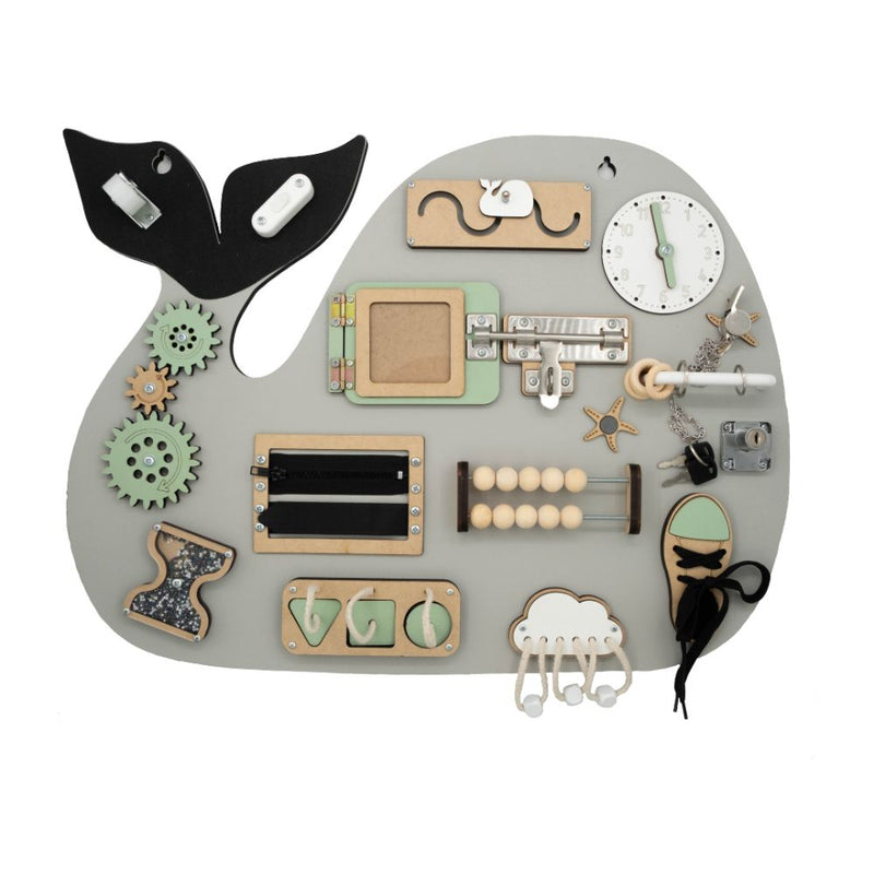 This handcrafted, portable activity board encourages independent, screen-free play while developing fine motor skills, focus, and creativity. 