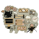 This handcrafted, portable activity board encourages independent, screen-free play while developing fine motor skills, focus, and creativity. 