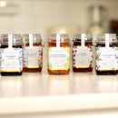 Introducing an exquisite range of artisanal jams and wildflower honey, with beautifully illustrated labels covered in my watercolour botanicals, with stunning raised gold accents.