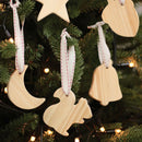 Rustic Wooden Christmas Ornament Set