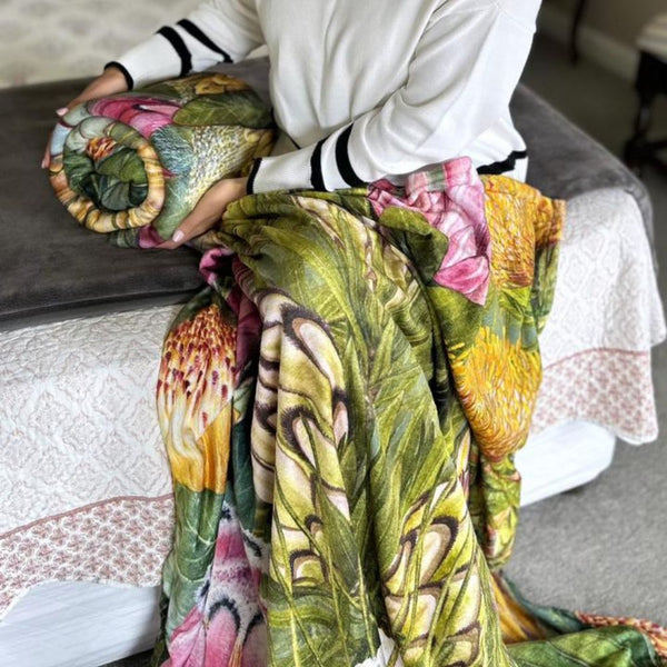 Libby has recently launched our new Protea medium sized fleece blankets