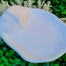 This handcrafted plate is made from pure super white gypsum powder, meticulously poured to achieve a flawless finish.