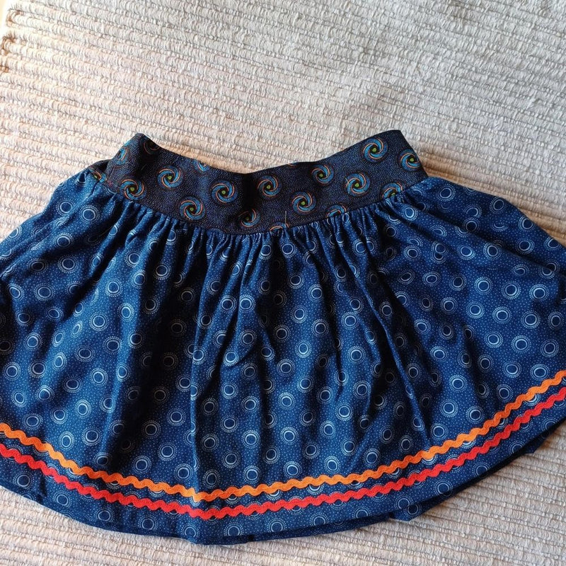 Kids Short Sleeve Shweshwe Skirt