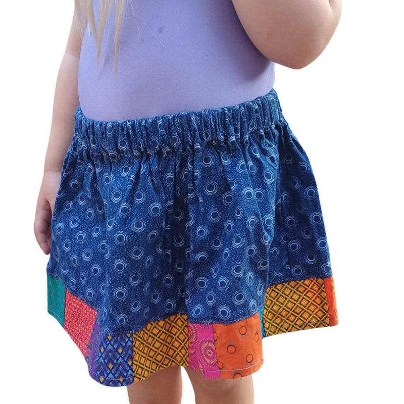 Kids Short Sleeve Shweshwe Skirt