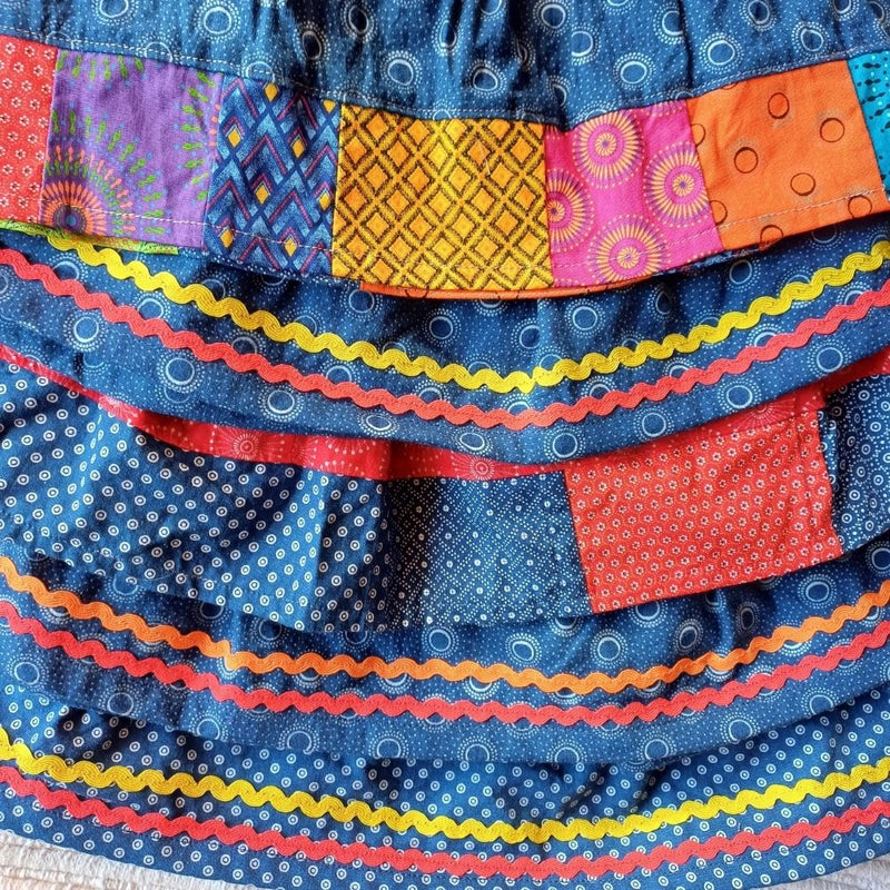 Kids Short Sleeve Shweshwe Skirt