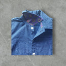 Shweshwe short sleeve shirt with collar

Shweshwe 100% cotton
Short sleeves
Front buttons
Collar with contrasting under collar
Contrasting neck binding 
Front pocket 
Suitable for any occasion - holidays, everyday life and spruce it up by adding a tie
Ease included in pattern is +/- 10 cm over body measurements