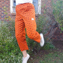 These Shweshwe straight leg pants are an easy fit with an elastic waistband