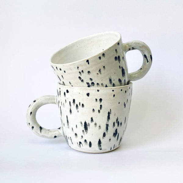 Handcrafted Mugs. Featuring a dotted design. Ideal for a nice coffee. 