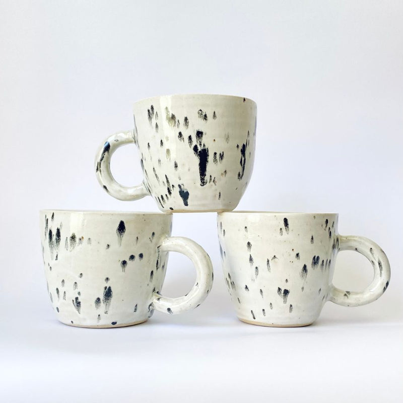 Handcrafted Mugs. Featuring a dotted design. Ideal for a nice coffee. 