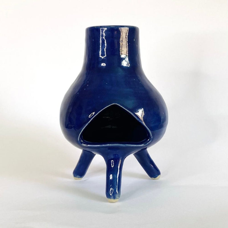 This handcrafted stoneware chimney burner is coil-built with care, making it a meaningful addition to your home or sacred space.